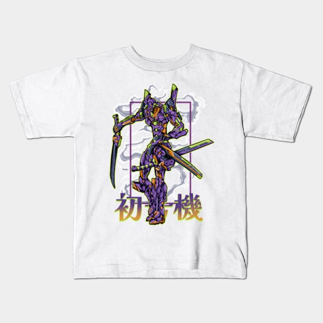 eva unit 1 berserk anime tshirt Kids T-Shirt by Arsyanendra